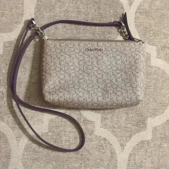 Calvin Klein Shoulder Crossbody Bag Tan CK logo - Picture 2 of 6